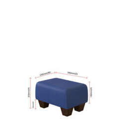 Cornflower Blue Mahogany Wood Chunky Legs Faux Leather Small Footstool  Handmade Uk By Footstools Direct - thumbnail 2