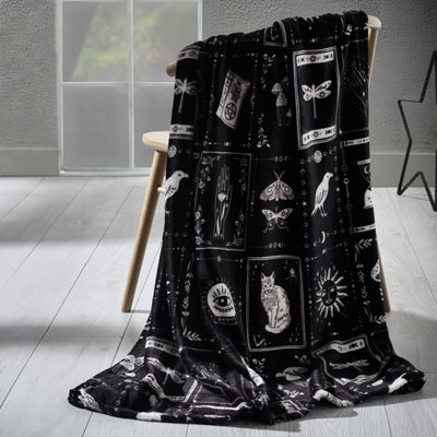 Catherine Lansfield Enchanted Witchcraft Cosy Fleece 130X170Cm Blanket Throw Black - image 1