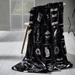 Catherine Lansfield Enchanted Witchcraft Cosy Fleece 130X170Cm Blanket Throw Black - thumbnail 1
