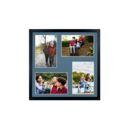 AK Frames 12X12 Black Sleek Multi Photo Frame With Pompadour Mount - Holds 4 Apertures (4X) 6X4 Photos - thumbnail 1