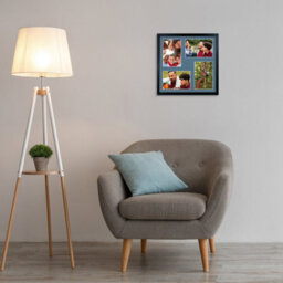 AK Frames 12X12 Black Sleek Multi Photo Frame With Pompadour Mount - Holds 4 Apertures (4X) 6X4 Photos - thumbnail 3