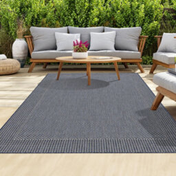 Homeart Outdoor Rugs Easy Cleaning Area Rugs For Balcony,garden,picnic,uv Weather Resistant D.blue Cream, 80 X 150 Cm