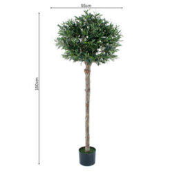 GreenBrokers Artificial Olive Tree With Real Wood Trunk, Premium Quality Natural Appearance, 5Ft/150 Cm - thumbnail 2