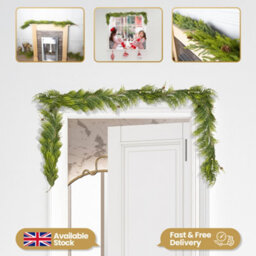 Shatchi Araucaria Garland With Mini Pine Cones 180Cm Pe Material Garlands For Door Décor - thumbnail 3
