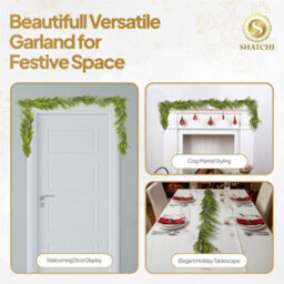 Shatchi Araucaria Garland With Mini Pine Cones 180Cm Pe Material Garlands For Door Décor - thumbnail 8