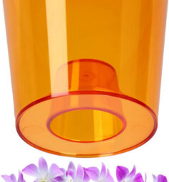 B2C Plant Orchid Pot Plastic  Gloss Oval Planter 12 Cm Orange Round - thumbnail 4