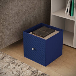 Urbn-Living Grey, Royal Blue - Asymmetrical 8 Cube Bookcase Unit W/ 6 Drawer Inserts - thumbnail 4