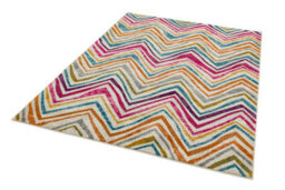 Multicoloured Funky Modern Abstract Easy To Clean Dining Room Rug-160Cm X 230Cm - thumbnail 3