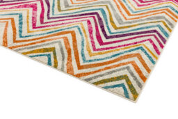 Multicoloured Funky Modern Abstract Easy To Clean Dining Room Rug-160Cm X 230Cm - thumbnail 2