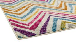 Multicoloured Funky Modern Abstract Easy To Clean Dining Room Rug-160Cm X 230Cm - thumbnail 4