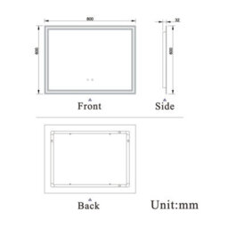 Probaty Bathrooms 800X600mm Bathroom Led Mirror 3 Colors Dimmable With Bluetooth Memory Function,anti-Fog Wall Mounted Vanity Backlit Mirror - thumbnail 9