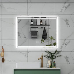 Probaty Bathrooms 800X600mm Bathroom Led Mirror 3 Colors Dimmable With Bluetooth Memory Function,anti-Fog Wall Mounted Vanity Backlit Mirror - thumbnail 1