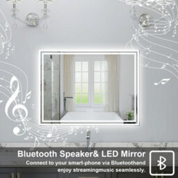 Probaty Bathrooms 800X600mm Bathroom Led Mirror 3 Colors Dimmable With Bluetooth Memory Function,anti-Fog Wall Mounted Vanity Backlit Mirror - thumbnail 2
