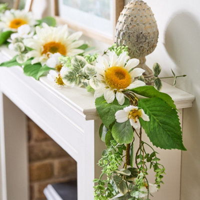 Dibor Traditional Daisy Flower Home Decor Table Summer Spring Garland 180Cm - image 1