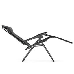 Vonhaus Zero Gravity Chairs Set Of 2, Grey Reclining Sun Loungers For Garden, Textilene Folding Garden Chairs, Adjustable Canopy - thumbnail 9