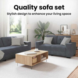 Vidaxl Sofa Set With Cushion 3 Pcs Grey 221 X 78 X 80 Cm Velvet - thumbnail 9