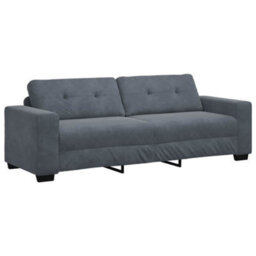 Vidaxl Sofa Set With Cushion 3 Pcs Grey 221 X 78 X 80 Cm Velvet - thumbnail 6