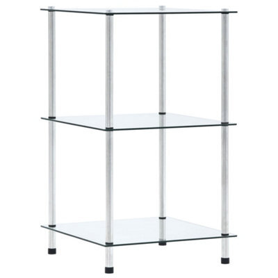 Vidaxl 3-Tier Shelf Transparent 40X40X67 Cm Tempered Glass - image 1
