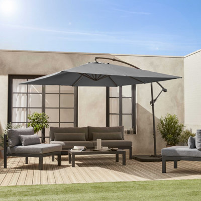 Sweeek - Offset Square Parasol 3X3M Hardelot Grey 300X295X250 Cm - image 1