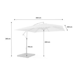 Sweeek - Offset Square Parasol 3X3M Hardelot Grey 300X295X250 Cm - thumbnail 7
