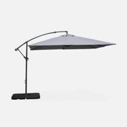 Sweeek - Offset Square Parasol 3X3M Hardelot Grey 300X295X250 Cm - thumbnail 2