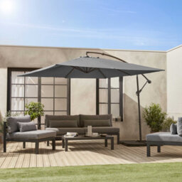 Sweeek - Offset Square Parasol 3X3M Hardelot Grey 300X295X250 Cm - thumbnail 1