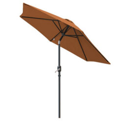 Sundaze 2.5M Coffee Garden Parasol Umbrella Crank Tilt Sun Shade With Green Cover - thumbnail 2