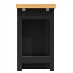 Abrihome Rotating Bar Table (120-180X40X76Cm), Extendable Kitchen Island With Double Doors, Adjustable Shelves & Open Storage, Black - thumbnail 8