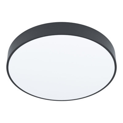 Modern Black Flush Ceiling Light With White Shade And Led Bulb - 18W Included - image 1