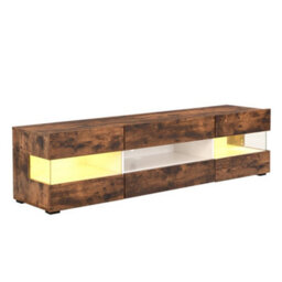 Furniture in Fashion Kirsten Wooden Tv Stand In Rustic Oak With Led Lighting - thumbnail 3
