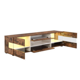 Furniture in Fashion Kirsten Wooden Tv Stand In Rustic Oak With Led Lighting - thumbnail 4