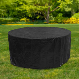 Woodside Black Large Round Waterproof Outdoor Garden Patio Set Furniture Cover - thumbnail 4