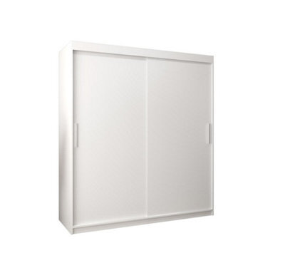 Arte Tokyo Contemporary 2 Sliding Door Wardrobe 9 Shelves 2 Rails White Matt (H)2000mm (W)1800mm (D)620mm - image 1