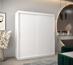 Arte Tokyo Contemporary 2 Sliding Door Wardrobe 9 Shelves 2 Rails White Matt (H)2000mm (W)1800mm (D)620mm - thumbnail 2