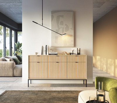 Arte Spacious Oak Vincenza Large Sideboard 154Cm - Sleek Storage Meets Modern Style - image 1