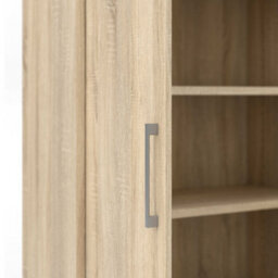 Wyld Haus Dris Natural Oak Effect Bookcase 3 Shelves 2 Doors - thumbnail 7