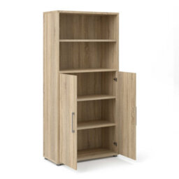 Wyld Haus Dris Natural Oak Effect Bookcase 3 Shelves 2 Doors - thumbnail 5