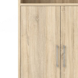 Wyld Haus Dris Natural Oak Effect Bookcase 3 Shelves 2 Doors - thumbnail 6