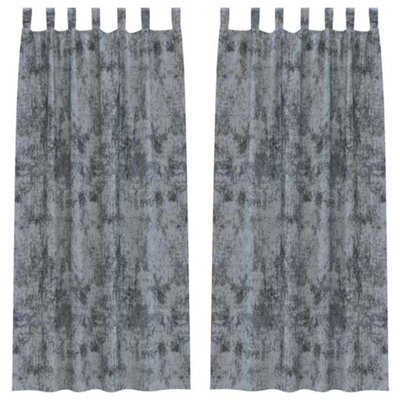 Berkfield Classic Curtain With Curtains 2 Pcs Silver Grey 245 X 140 Cm Velvet - image 1