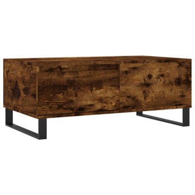 Berkfield Modern Coffee Table Smoked Oak 90X50X36.5 Cm Engineered Wood - image 1