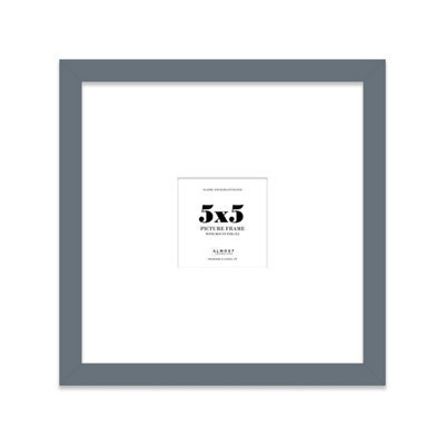 "5X5"" Grey Picture Frame - 5X5"" Square Frame With 2X2"" Mount For 5X5""/2X2"" Pictures Moderrn Style Thin Edge, 1 Pack" - image 1