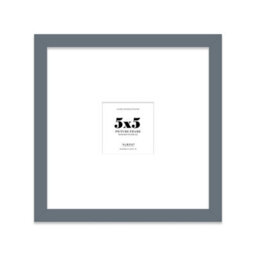 "5X5"" Grey Picture Frame - 5X5"" Square Frame With 2X2"" Mount For 5X5""/2X2"" Pictures Moderrn Style Thin Edge, 1 Pack" - thumbnail 1