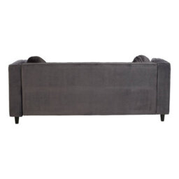 Orsina Refined Three Seat Grey Velvet Sofa, Velvet Upholstered Mid Century Sofa, Elegant Contemporary Lounge Sofa - thumbnail 4