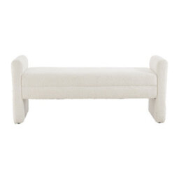 Living And Home H Shaped White Upholstered Hallway Bench Bed End Bench W 1300 X D 400 X H 555 mm - thumbnail 2