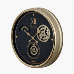 Pacific Lifestyle Black And Champagne Metal Working Cog Wall Clock - thumbnail 4
