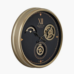 Pacific Lifestyle Black And Champagne Metal Working Cog Wall Clock - thumbnail 3