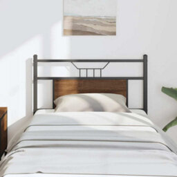 Berkfield Headboard Brown Oak 80 Cm Engineered Wood And Steel
