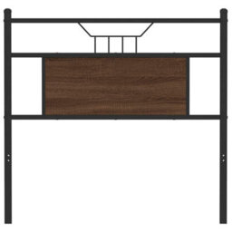 Berkfield Headboard Brown Oak 80 Cm Engineered Wood And Steel - thumbnail 4