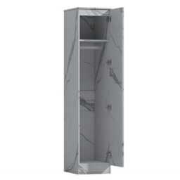 Zita Compact 1-Door Wardrobe In White Marble Effect - Bedroom Storage, (L) 50Cm X (W) 37.5Cm X (H) 180Cm, Stylish And Space-Saving - thumbnail 7