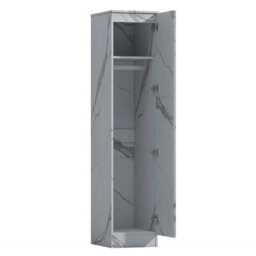 Zita Compact 1-Door Wardrobe In White Marble Effect - Bedroom Storage, (L) 50Cm X (W) 37.5Cm X (H) 180Cm, Stylish And Space-Saving - thumbnail 1